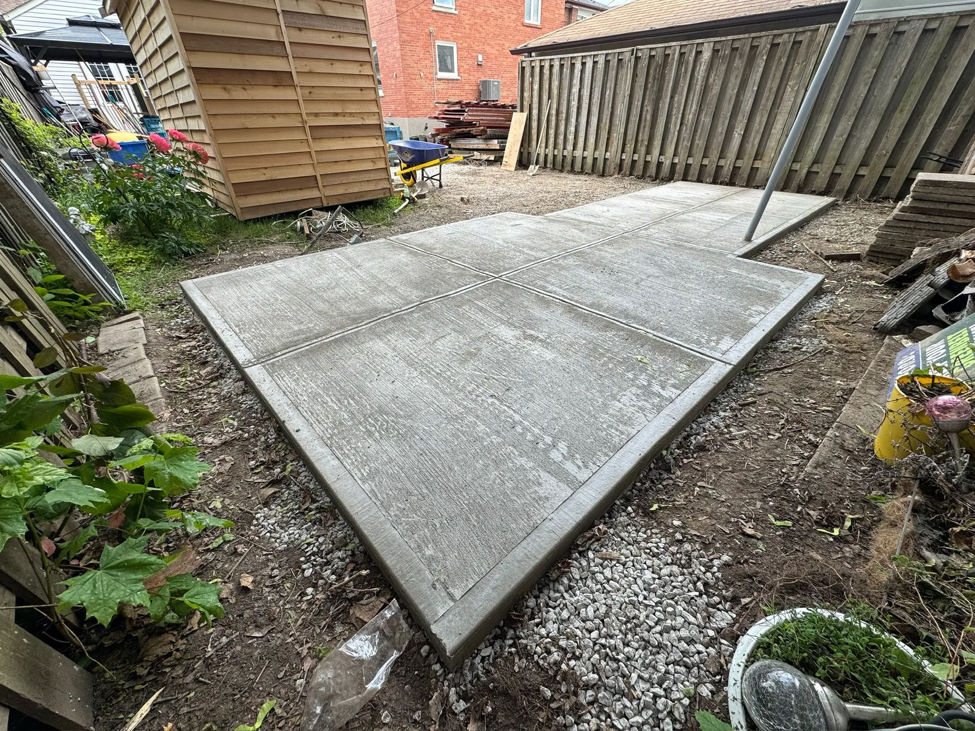 Fresh Poured Sloped Concrete Floor